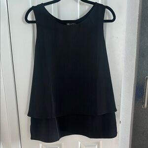 NWT DG2 Black Sleeveless Tiered Blouse